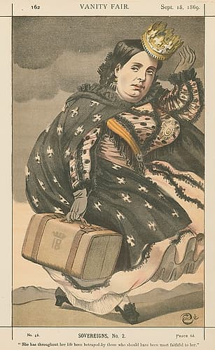 Vanity Fair Isabella II, Queen of Spain 1869 Victorian Print