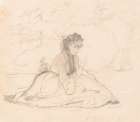 Woman with a parasol Art Print