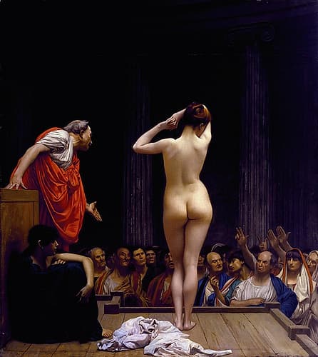 A Roman Slave Market 1884 Art Print by Jean-Leon Gerome