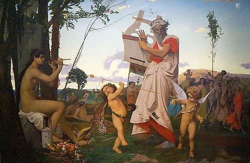 Anacreon Bacchus Et Lamour Art Print by Jean-Leon Gerome