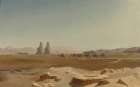 Caravan Passing The Colossi Of Memnon, Thebes Art Print