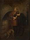 Louis XI of France visiting Cardinal Balue in his iron cage 1883 Art Print