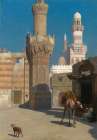 Une Journee Chaude Au Caire Devant La Mosquee Art Print