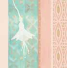 Pink and Mint Flower Panel Art Print