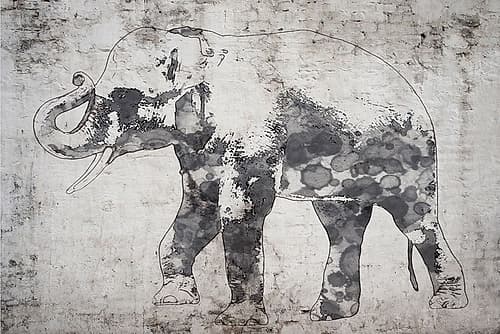 Rustic Elephant I Art Print