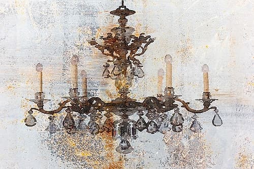 Rustic Brown Chandelier II Art Print