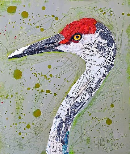 Red Head Heron Art Print
