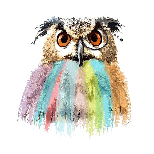 Owl Paint Art Print