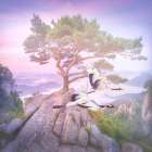 Mountain Crane III Art Print