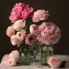 Rose and Peony Dark Duet Still Life Print