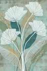 White Linear Floral III Art Print