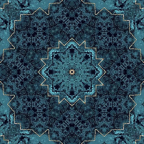 Gold Teal Tile II Art Print