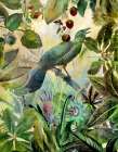 The Birds Green Garden I Art Print