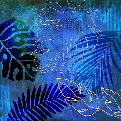 Blue Summer Jungle Art Print
