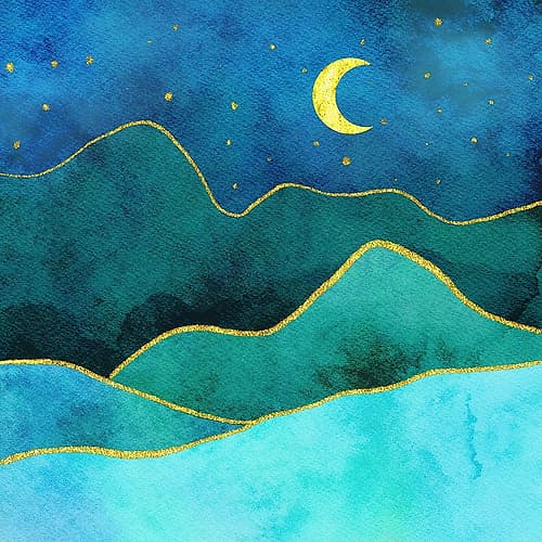 Midnight Moon Landscape Print