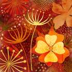 Golden Autumn Flowers Art Print