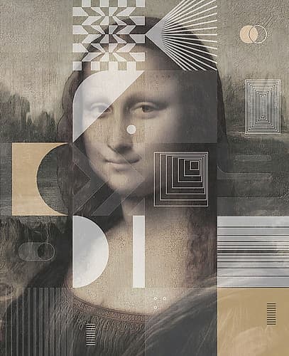 Mona Lisa by Leonardo Da Vinci, With a Touch of Modern Figurative Print