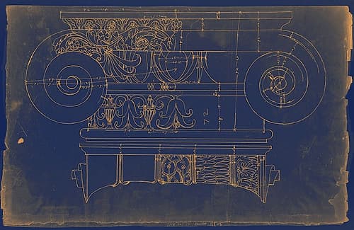 Unidentified Ionic-Capital elevation Classical Print