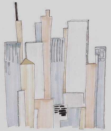 Sketch City II Architecture Print