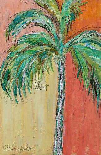 Palm in Orange Beach Print
