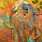 Blue Birds of Paradise Art Print