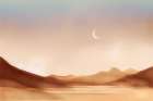 Desert Moonrise Art Print