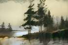 Pine Tree Island Art Print