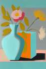 Mid Century Flower Still I Art Print