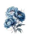 Blue Peonies Nostalgia III Art Print
