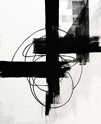 Monochrome Harmony 2 Abstract Art Print