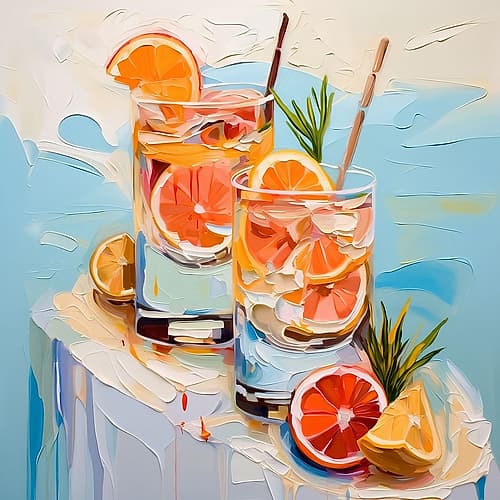 Tropical Citrus Splash Cuisine Print