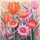 Flower Frolic 1 Art Print
