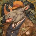 Rhino Face Art Print