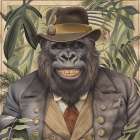 Gorilla Face Art Print