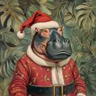 Hippo Face Art Print