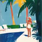 Pool Vibes II Art Print