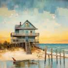 Cottage by the Sea I Art Print