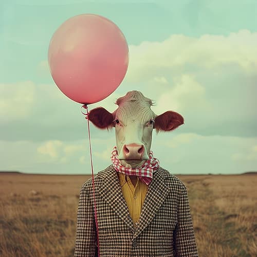 Cow Balloon Buddy Animals Print