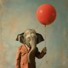 Elephant Balloon Buddy Art Print