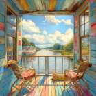 Houseboat Haven I Art Print