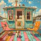 Houseboat Haven III Art Print