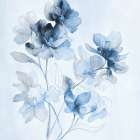 Blue Petal Dance I Minimalist Print