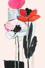 Red Petal Fragments I Minimalist Print