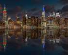 Reflection of Mid-manhattan Skyline Art Print
