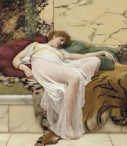 A Siesta 1895 Art Print by John William Godward