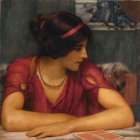 The Letter A Classical Maiden Art Print
