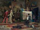 In The Artists Studio 1875 Art Print by Julius LeBlanc Stewart