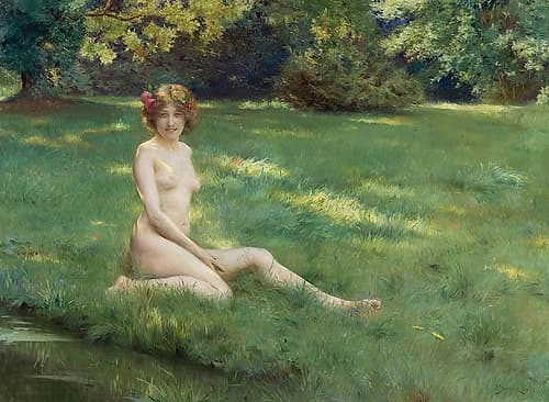 Un Nu Sur La Pelouse 1899 Art Print by Lucia Stewart