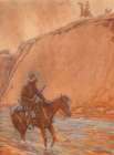 The Fugitives Horse Plunged into the Deep Water 1911 Art Print
