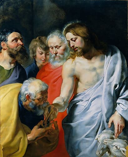 Christs Charge to Peter 1616 Renaissance Print